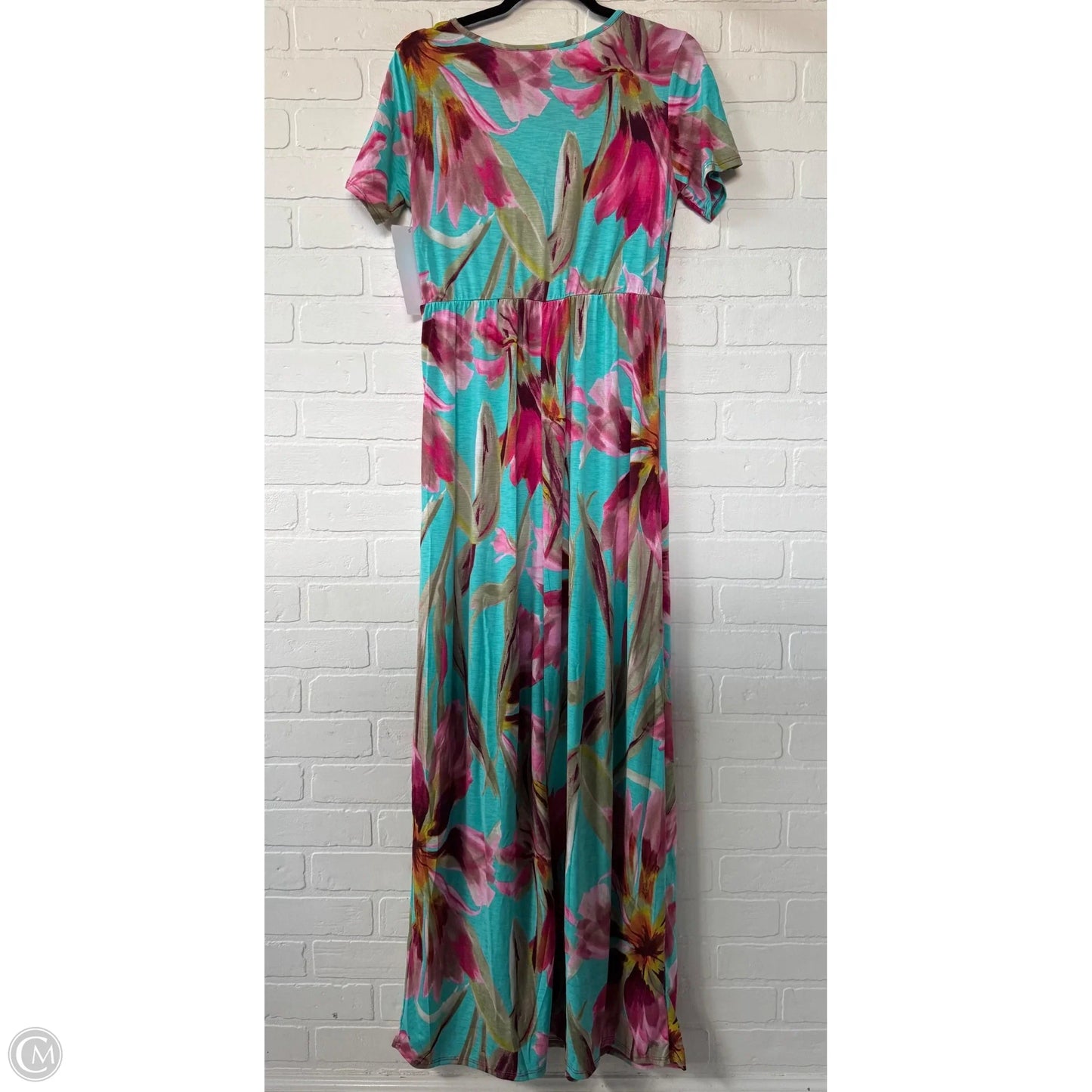 Dress Casual Maxi By Heimish Usa In Green & Pink, Size: L