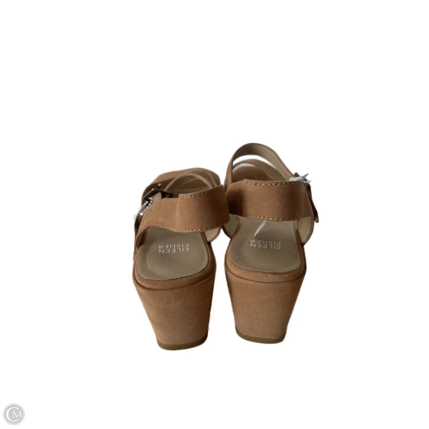 Sandals Heels Wedge By Eileen Fisher In Tan, Size: 8
