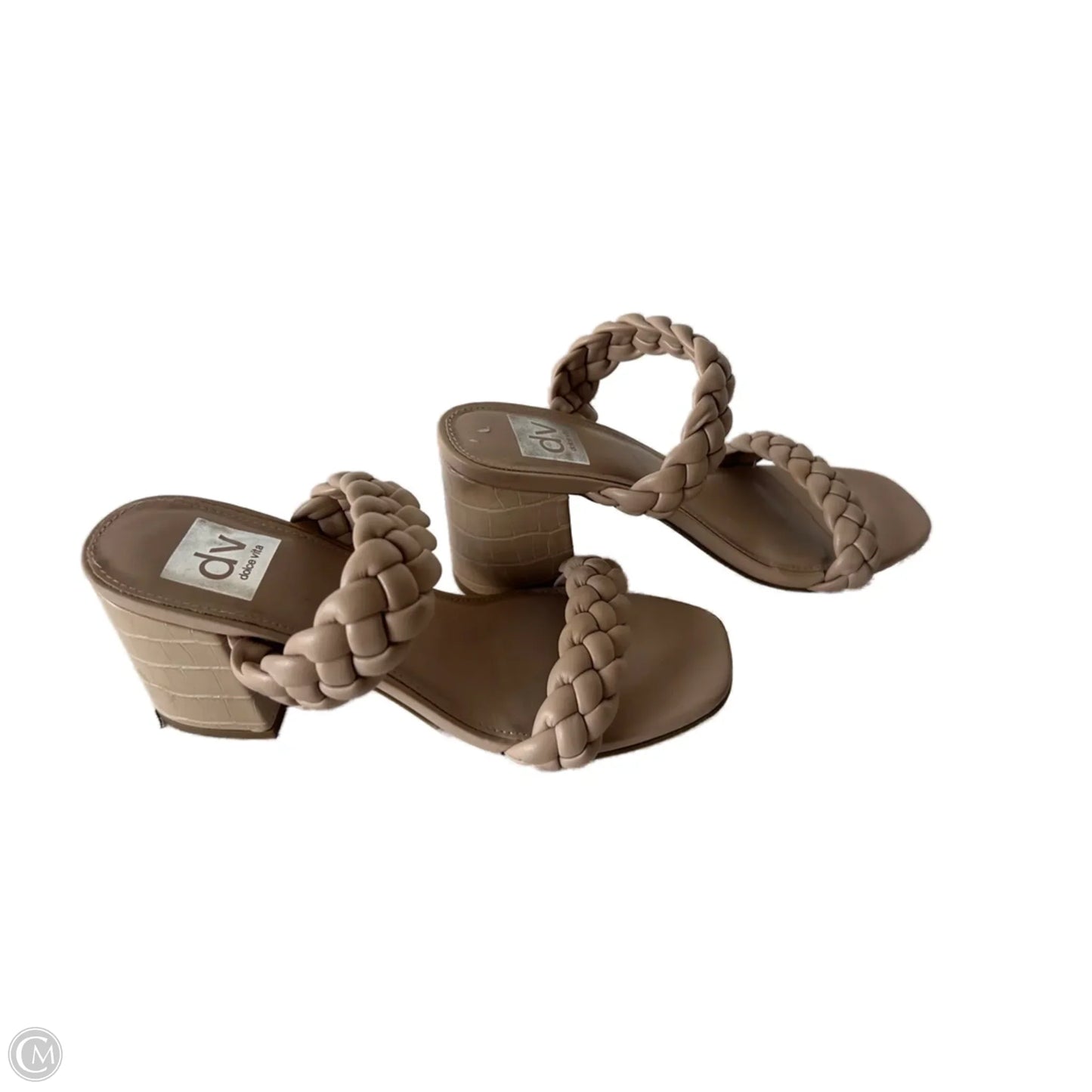 Sandals Heels Block By Dv In Tan, Size: 8