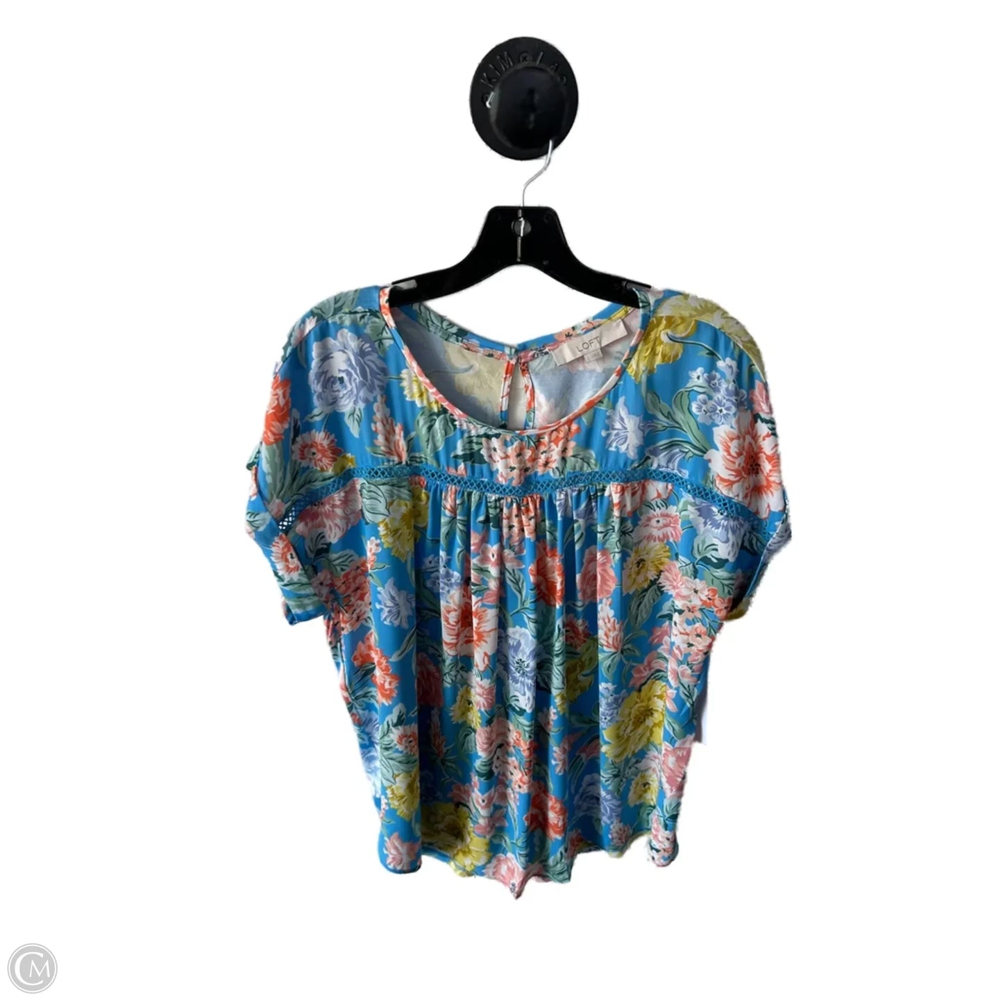 Top Sleeveless By Loft In Blue & Orange, Size: L