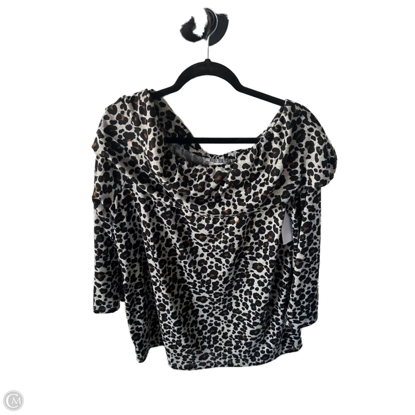 Tunic Long Sleeve By Loft In Animal Print, Size: Xxl