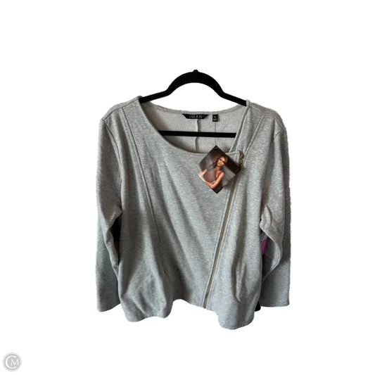 Jacket Shirt By Iman Hsn In Grey, Size: Xl