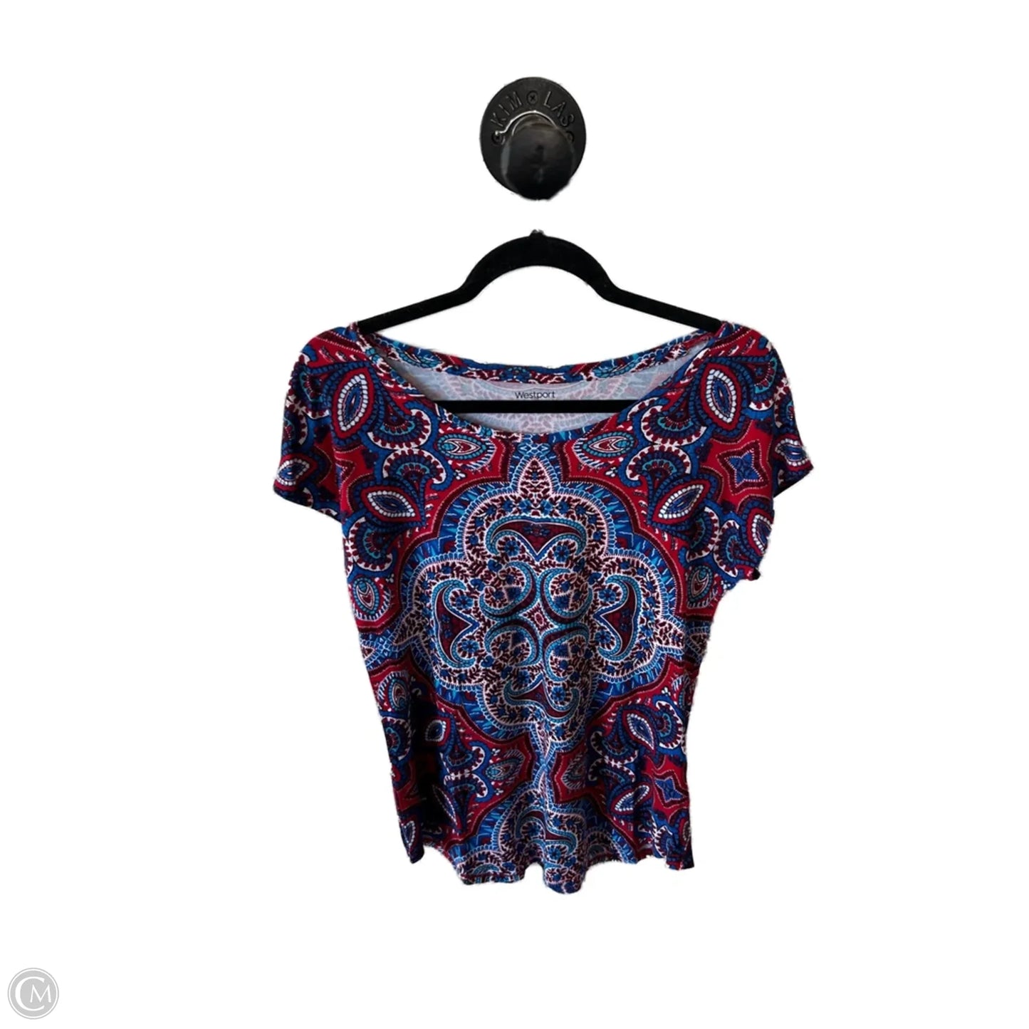 Top Short Sleeve Basic By Westport In Blue & Red & White, Size: S