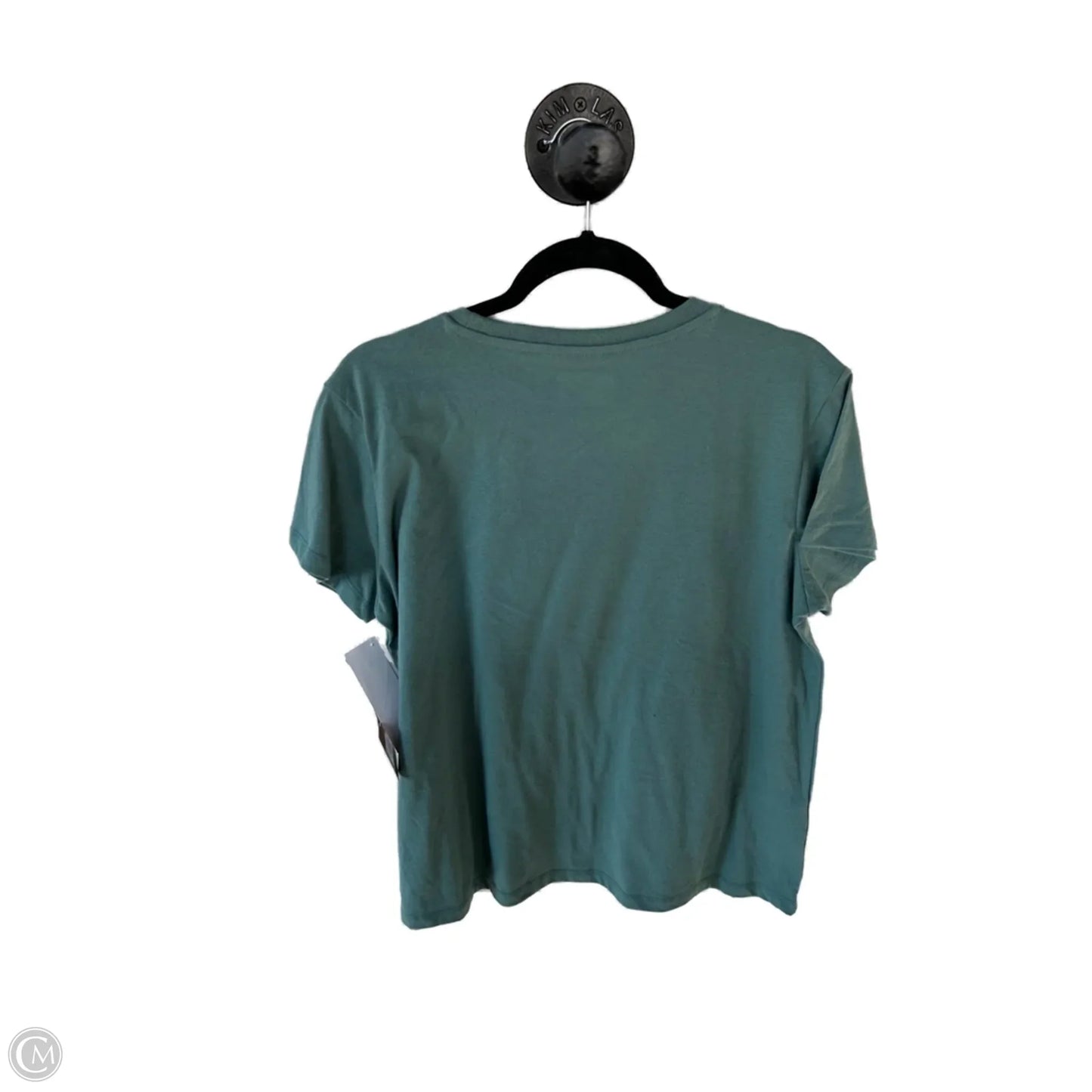 Top Short Sleeve Basic By Eddie Bauer In Green & Pink, Size: L