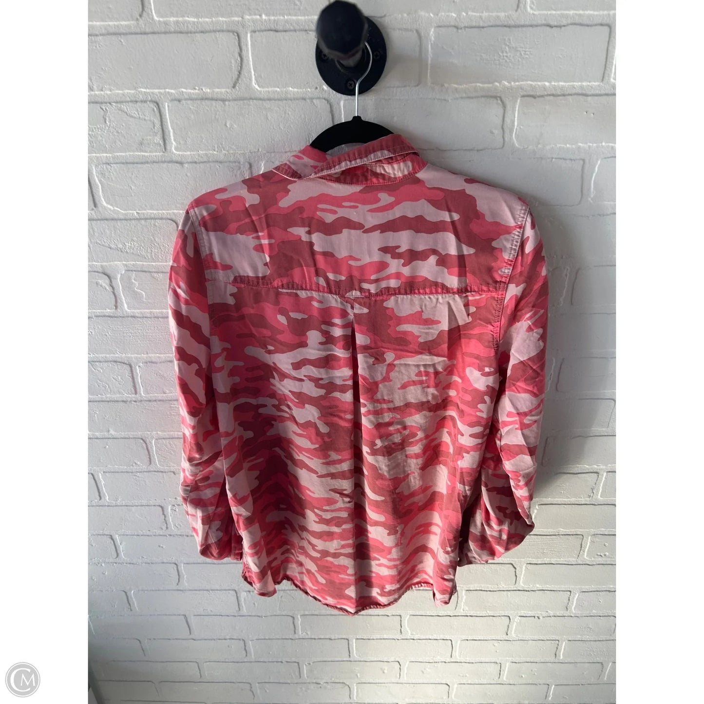 Top Long Sleeve By Calvin Klein In Pink & Red, Size: L