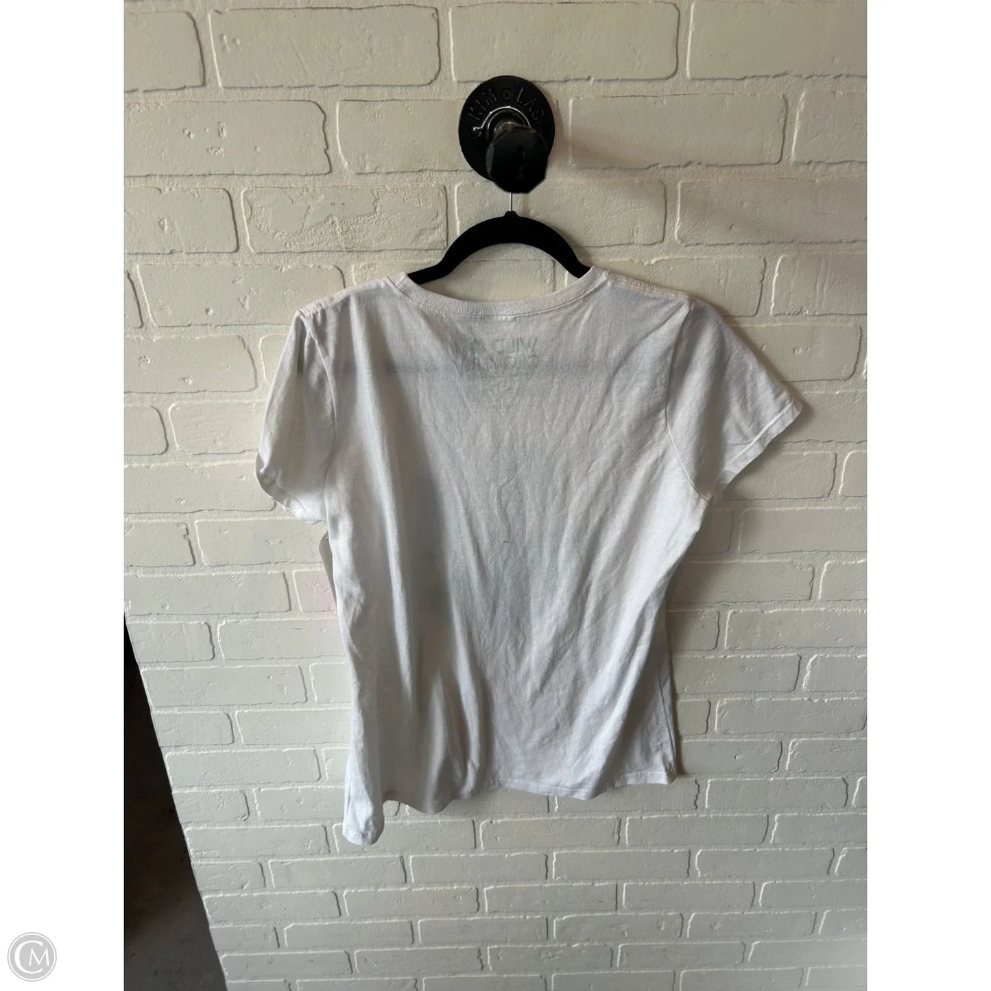 Top Short Sleeve Basic By Clothes Mentor In Green & White, Size: L