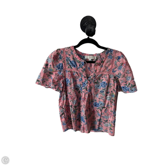 Top Short Sleeve By Loft In Pink, Size: S