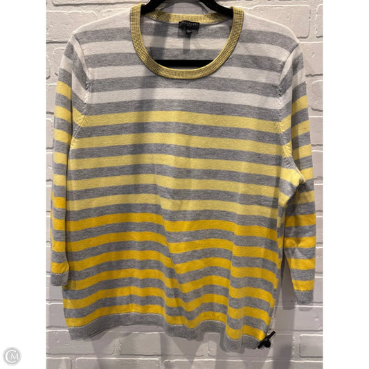 Sweater By Talbots In Grey & Yellow, Size: Xlp