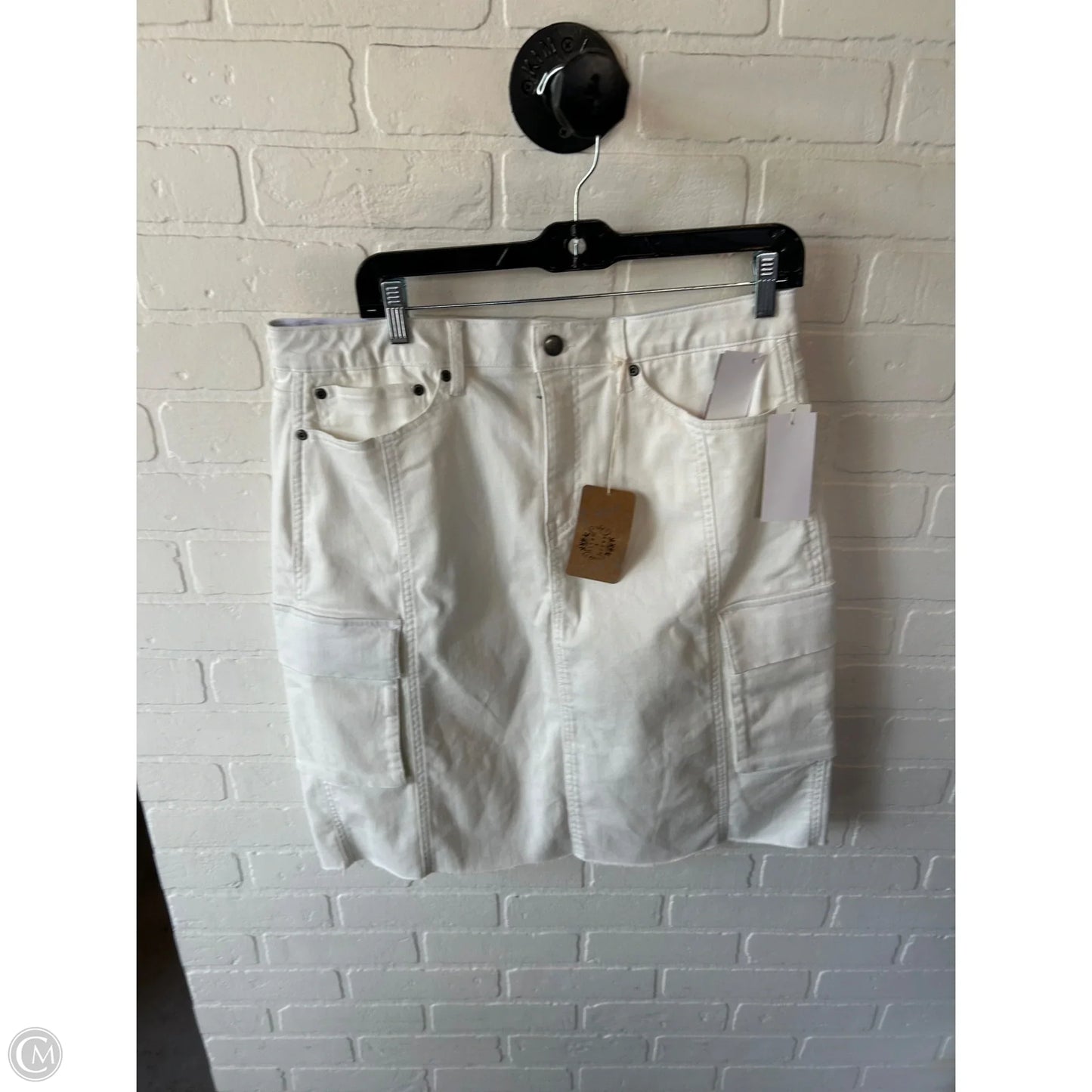 Skirt Midi By Mason & Belle In White Denim, Size: 14