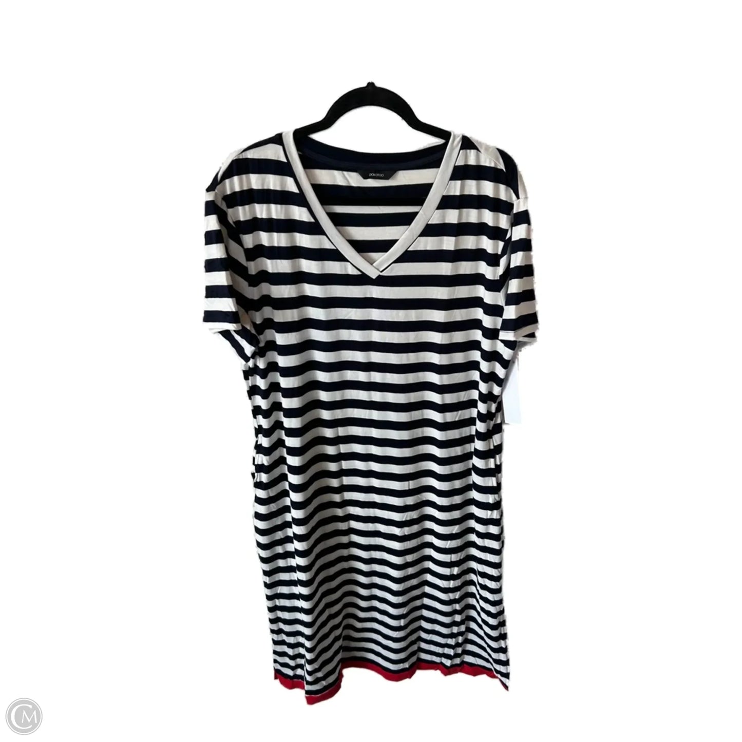 Dress Casual Midi By Dokotoo In Blue Red & White, Size: 2x