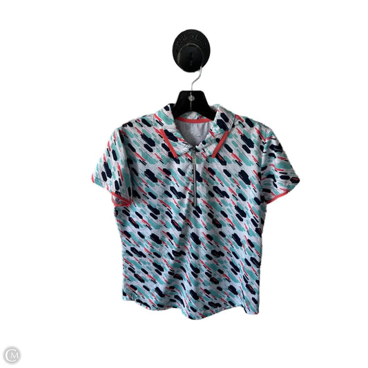 Athletic Top Short Sleeve By Bette And Court In Green & Orange, Size: M