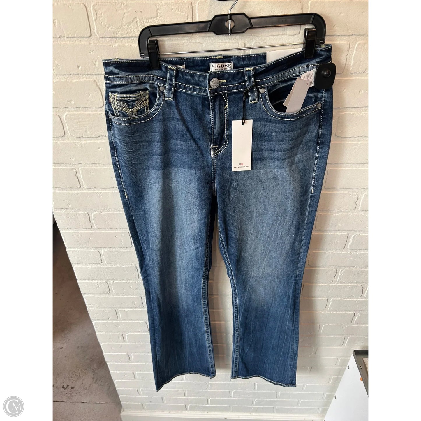 Jeans Boot Cut By Vigoss In Blue Denim, Size: 16l