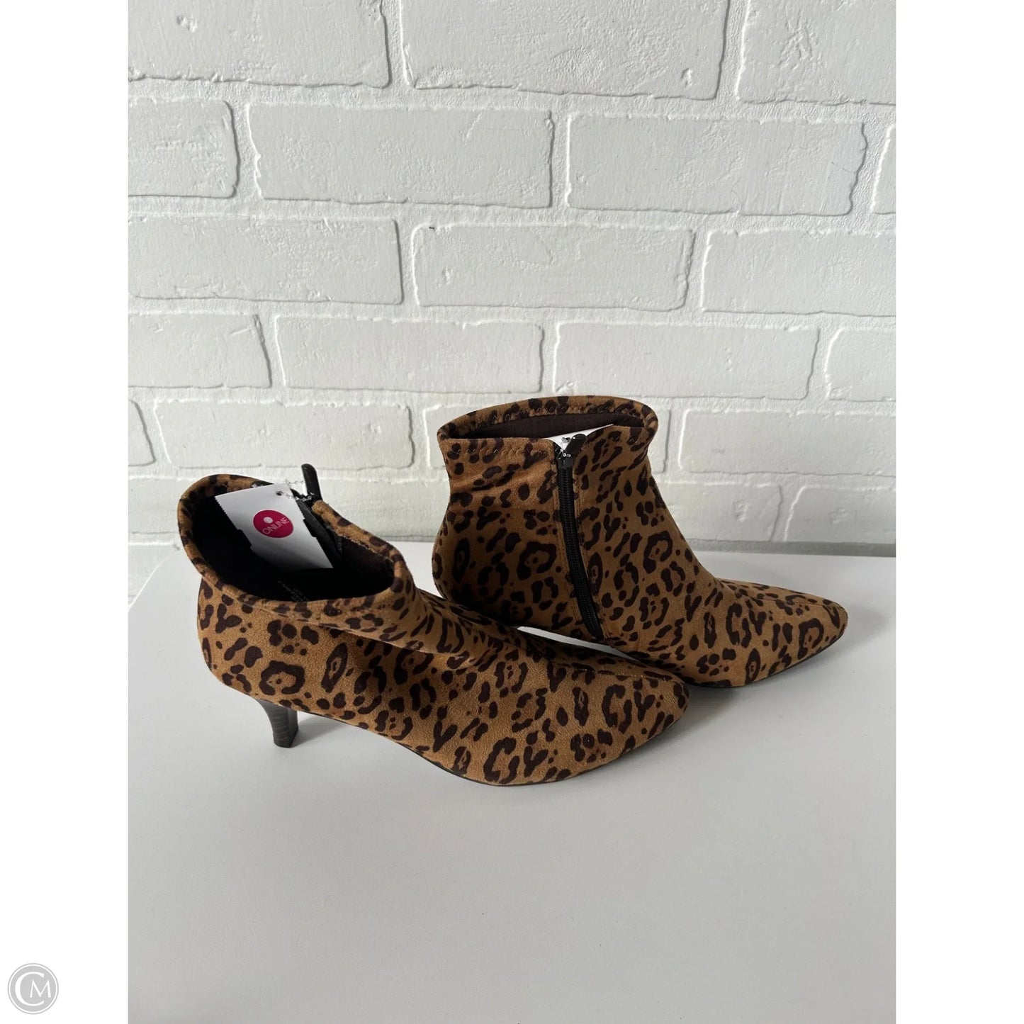 Boots Ankle Heels By Impo In Animal Print, Size: 9