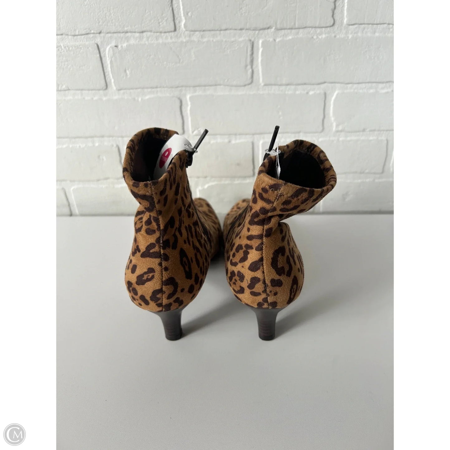 Boots Ankle Heels By Impo In Animal Print, Size: 9