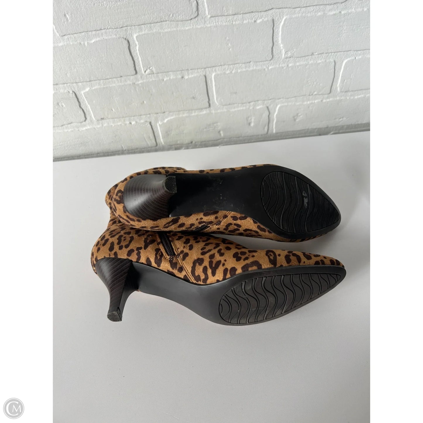 Boots Ankle Heels By Impo In Animal Print, Size: 9