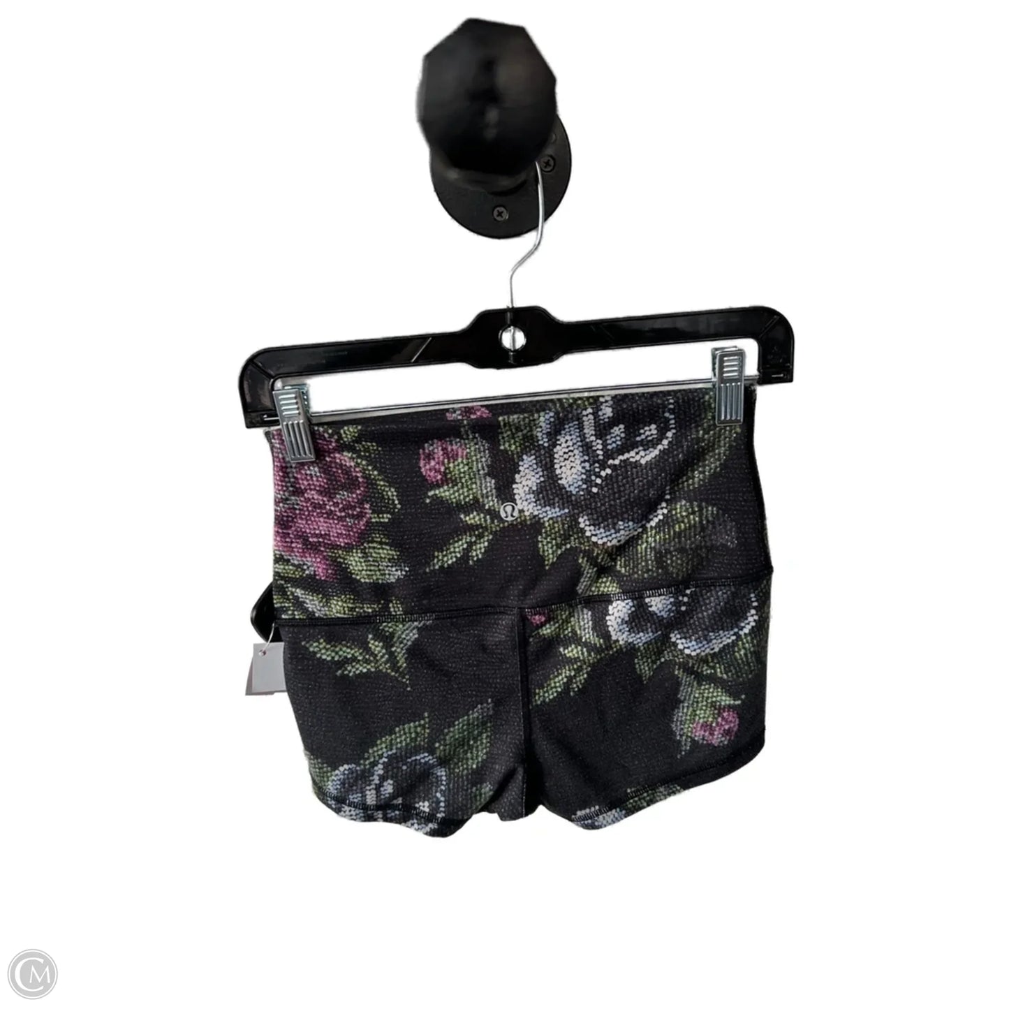 Athletic Shorts By Lululemon In Black & Green, Size: 2