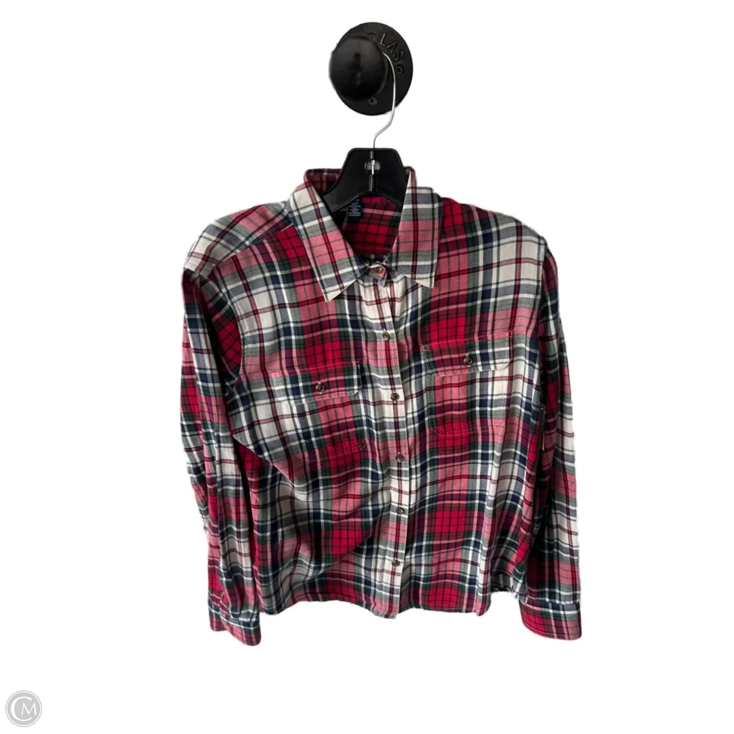 Top Long Sleeve By Chaps In Blue & Red, Size: Lp