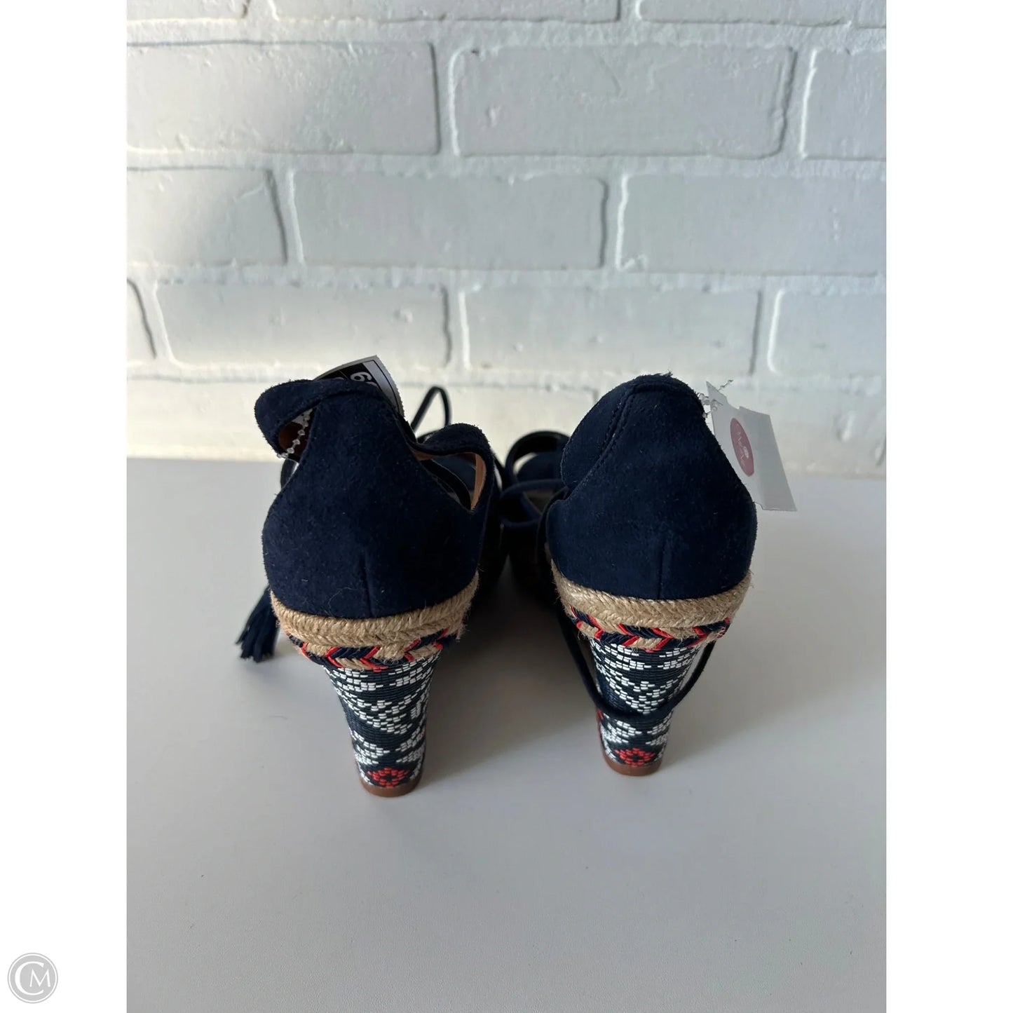 Sandals Heels Wedge By Cabi In Blue & Orange, Size: 9