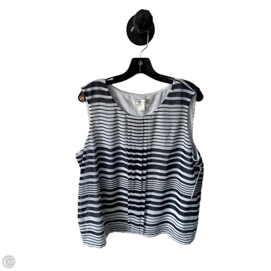Top Sleeveless By Christopher And Banks In Blue & White, Size: Xl