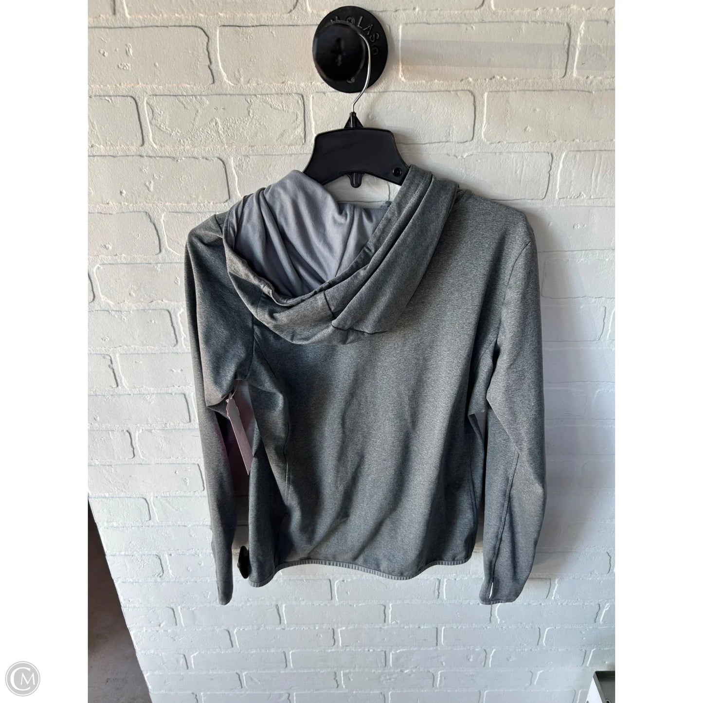 Athletic Sweatshirt Hoodie By The North Face In Grey, Size: M