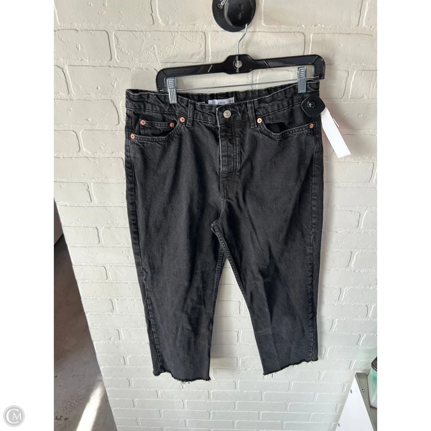 Jeans Straight By Mng In Black Denim, Size: 10