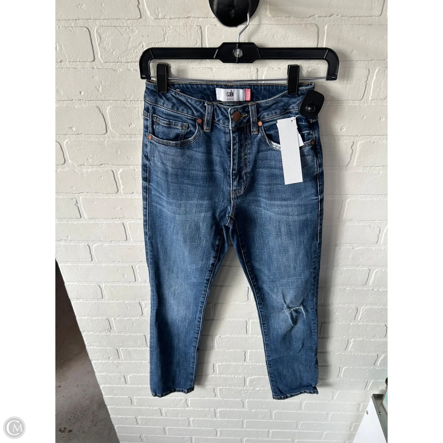 Jeans Straight By Cabi In Blue Denim, Size: 0