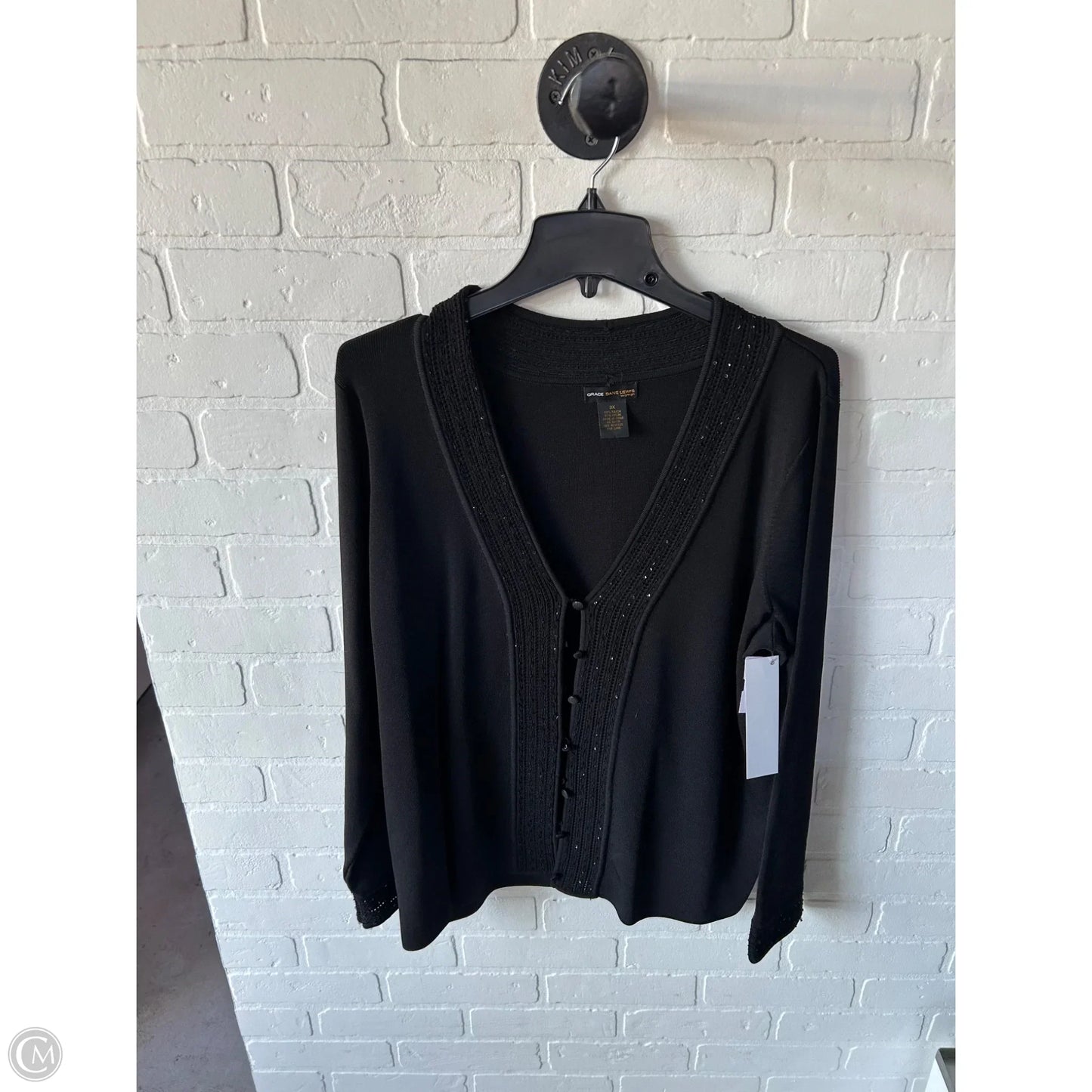 Sweater Cardigan By Clothes Mentor In Black, Size: 3x