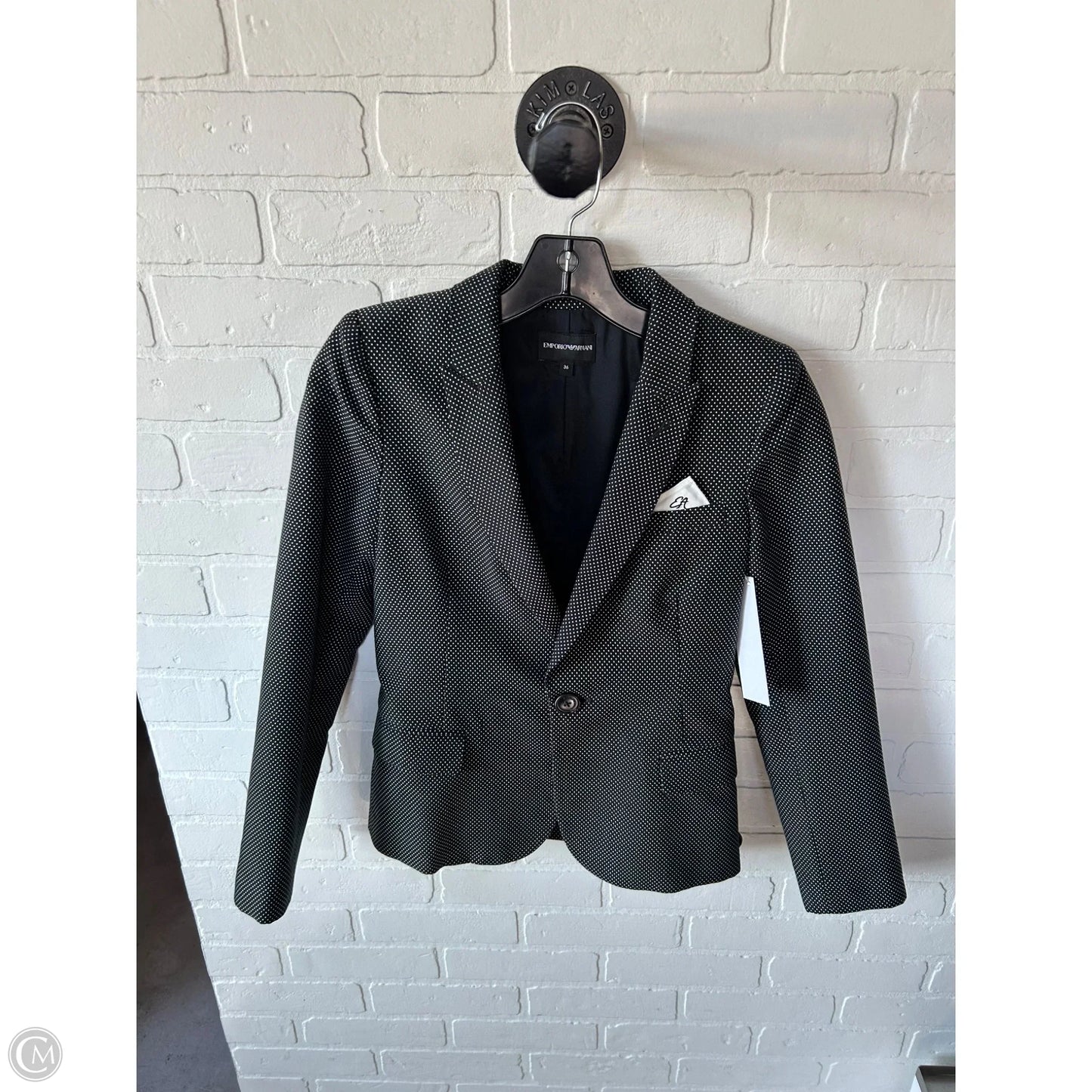 Blazer By Emporio Armani In Black & White, Size: S