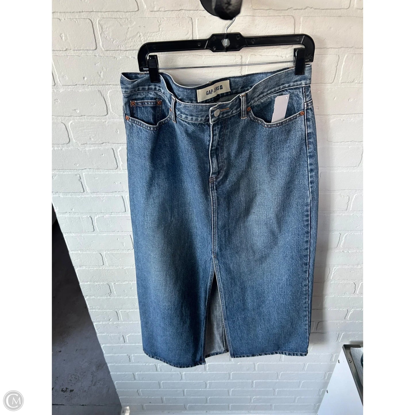 Skirt Midi By Gap In Blue Denim, Size: 14