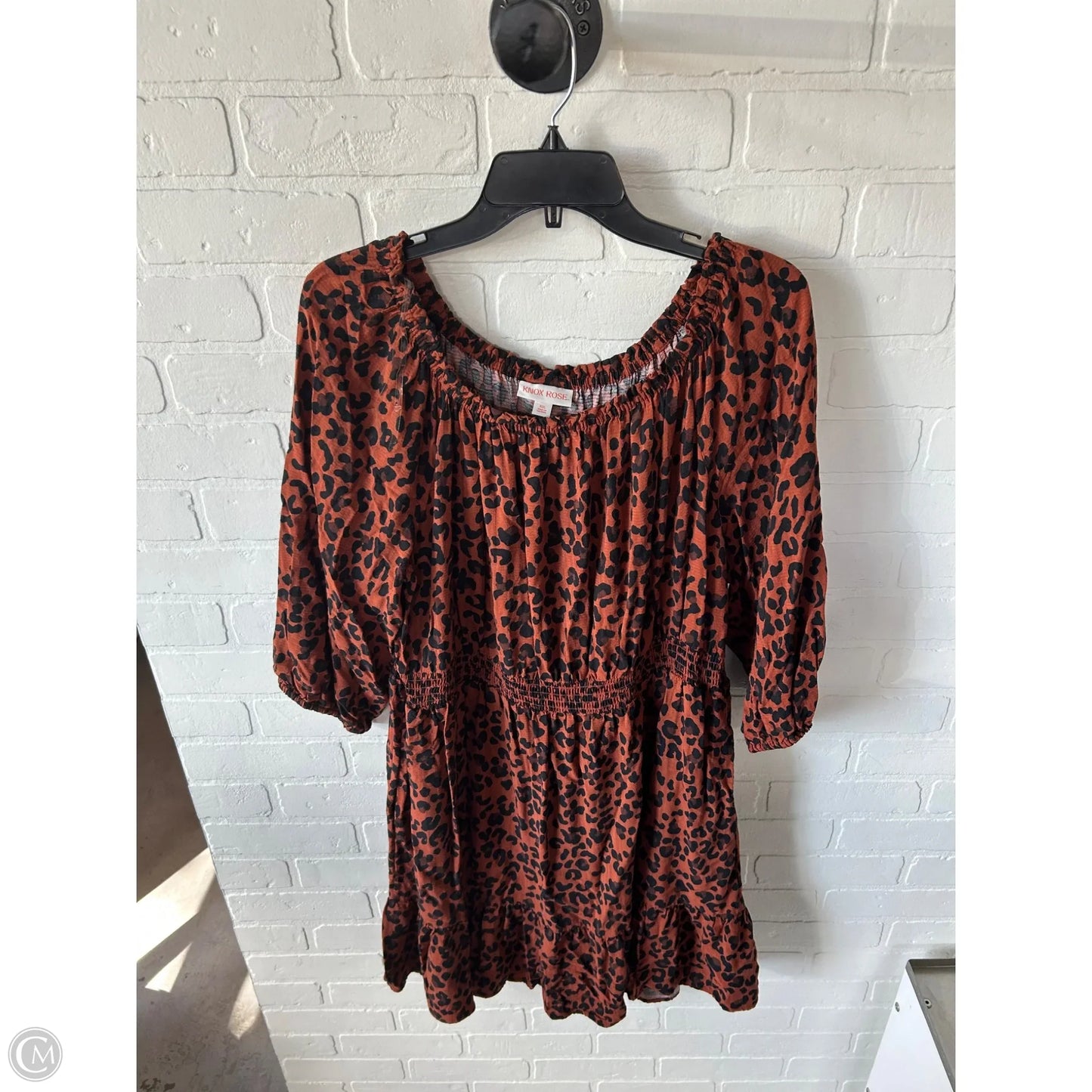 Dress Casual Midi By Knox Rose In Animal Print, Size: Xxl
