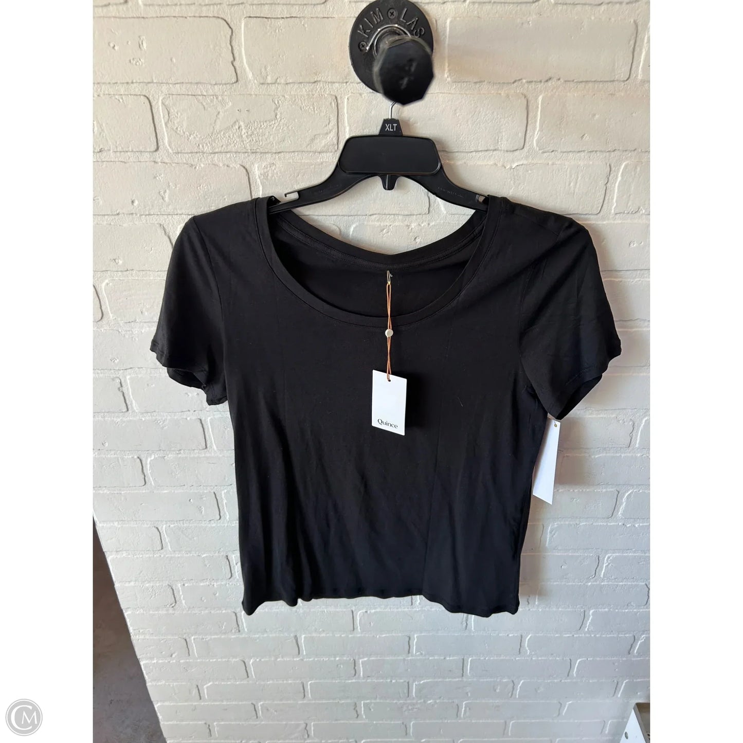 Top Short Sleeve Basic By Quince In Black, Size: L