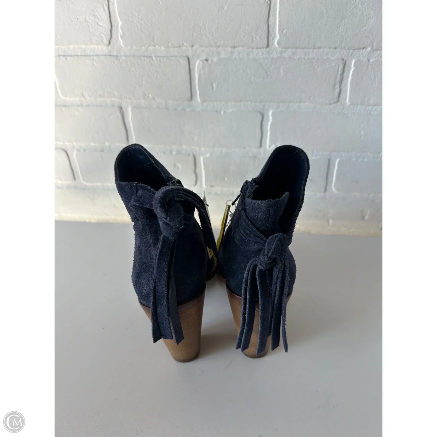 Boots Ankle Heels By Vince Camuto In Blue & Tan, Size: 7