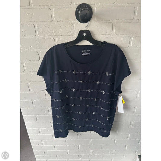 Top Short Sleeve By Talbots In Blue & Silver, Size: Xl