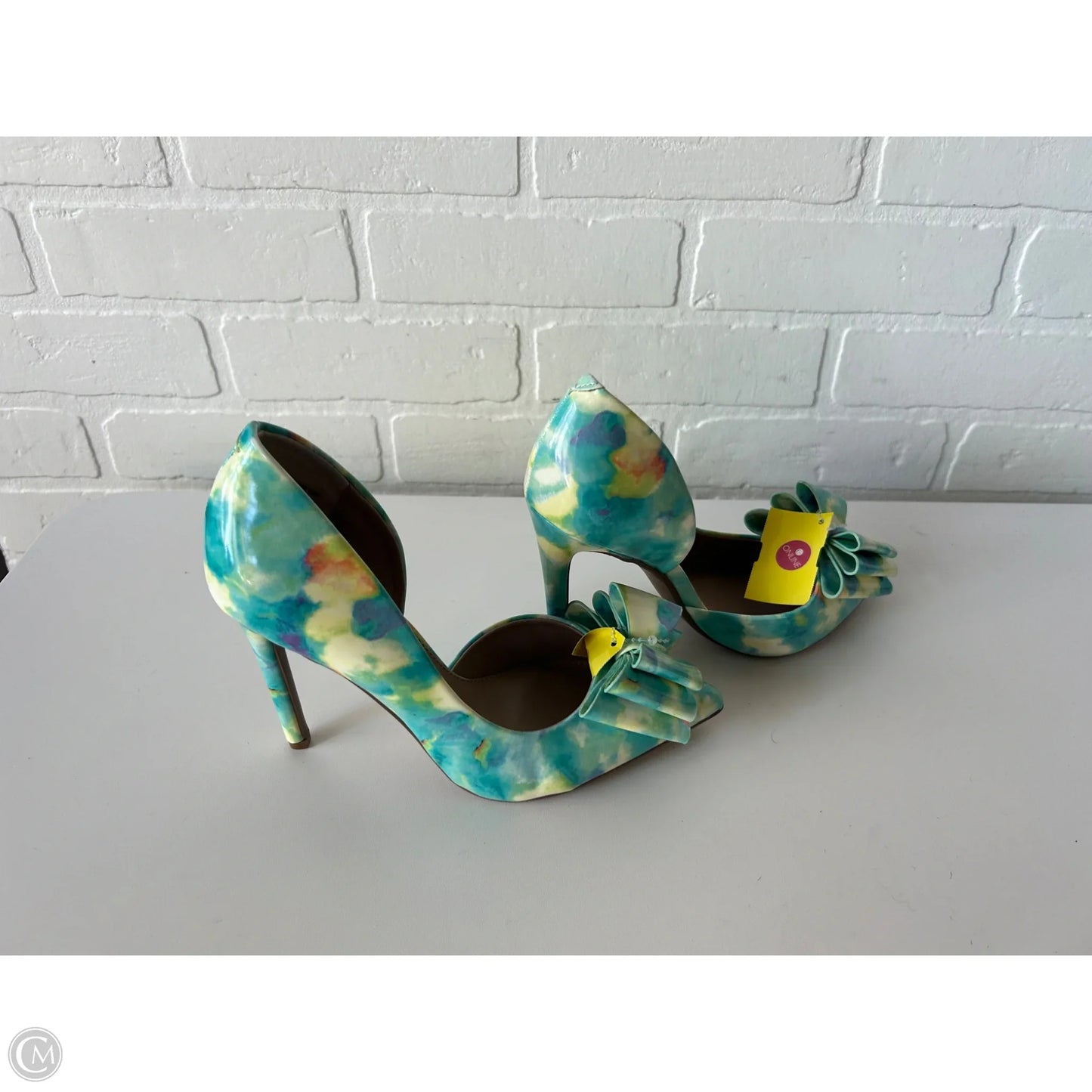 Shoes Heels Stiletto By Betsey Johnson In Blue & Yellow, Size: 6.5