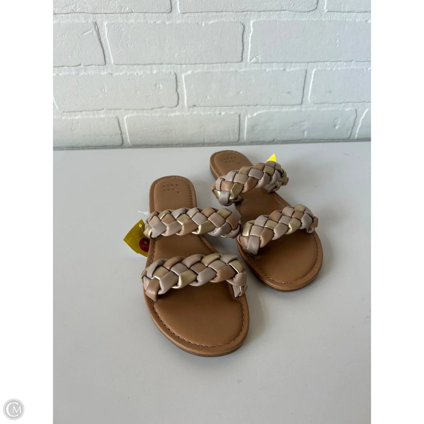 Sandals Flats By A New Day In Brown & Gold, Size: 7