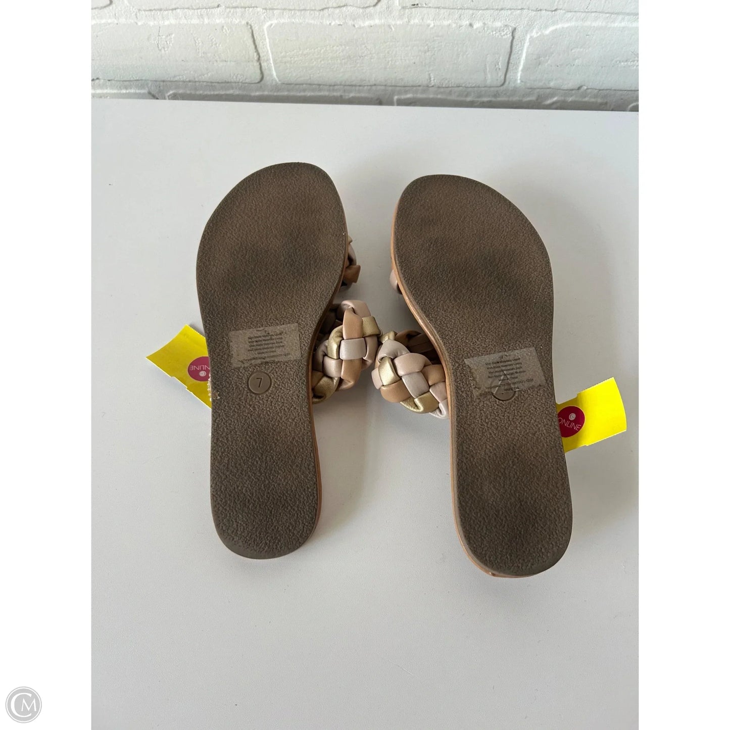 Sandals Flats By A New Day In Brown & Gold, Size: 7