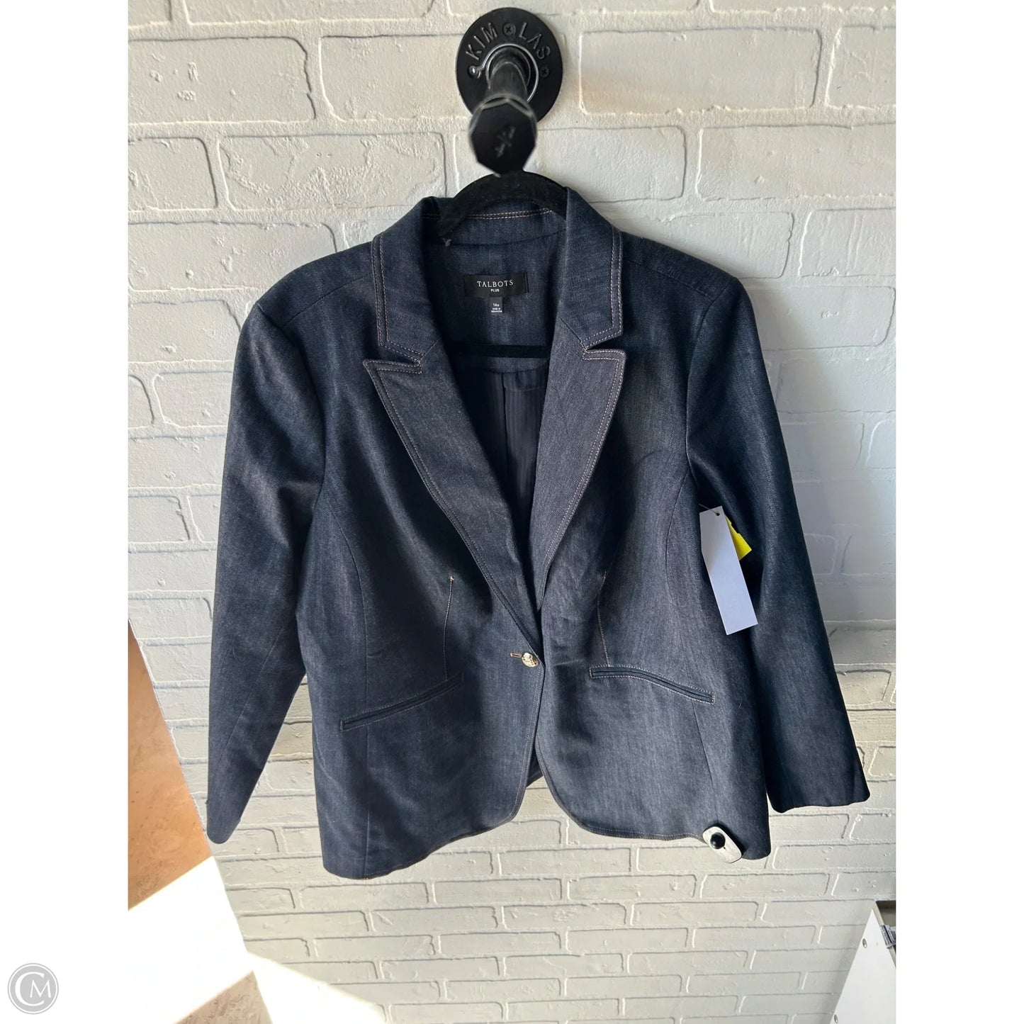 Blazer By Talbots In Blue Denim, Size: Xl