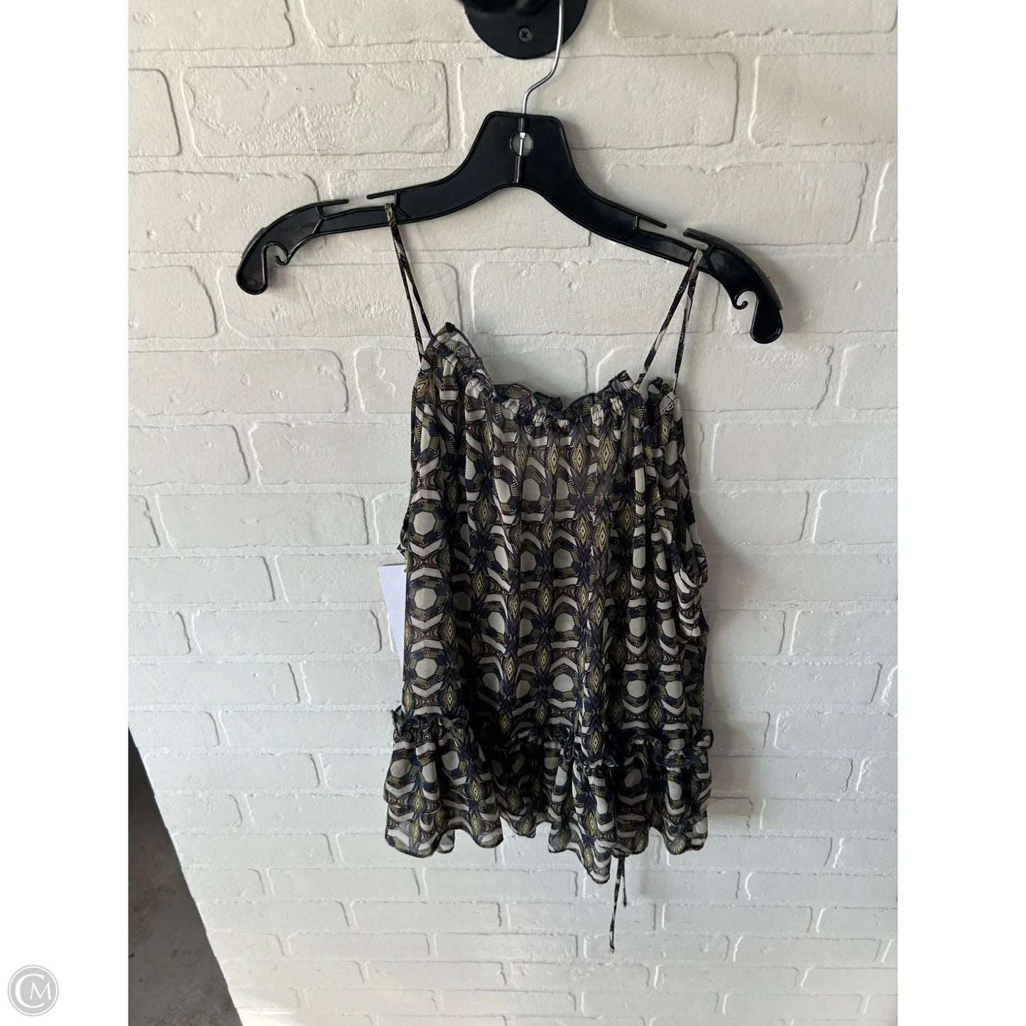 Top Sleeveless By Ro & De In Blue & Cream, Size: M