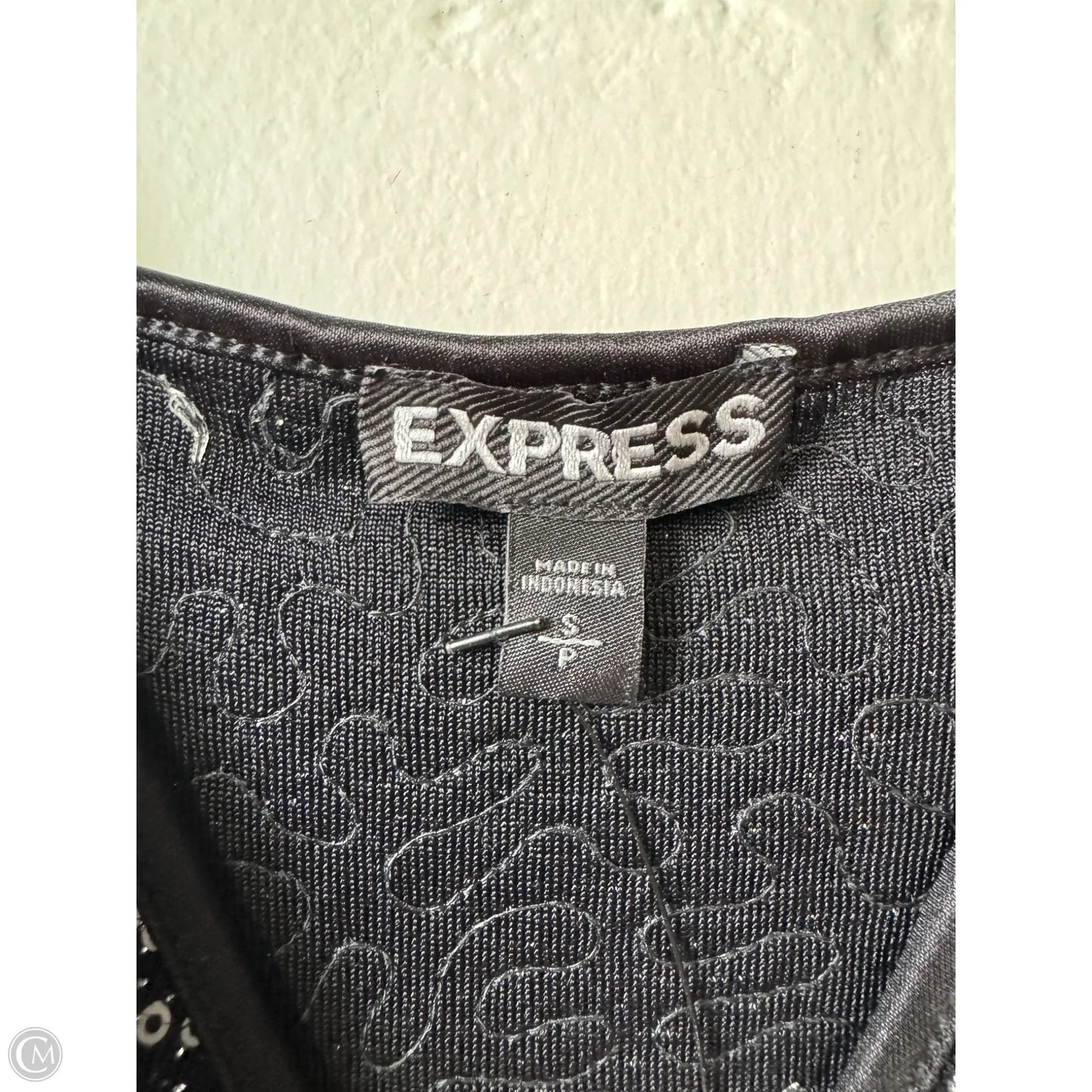 Top Cami By Express In Black & Silver, Size: S