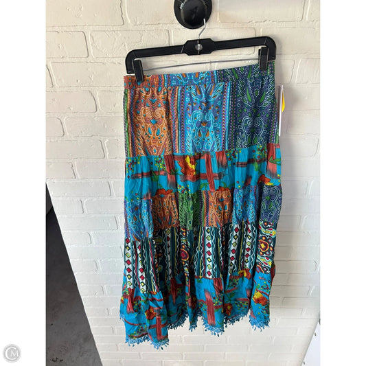 Skirt Midi By Cme In Blue & Orange, Size: 18