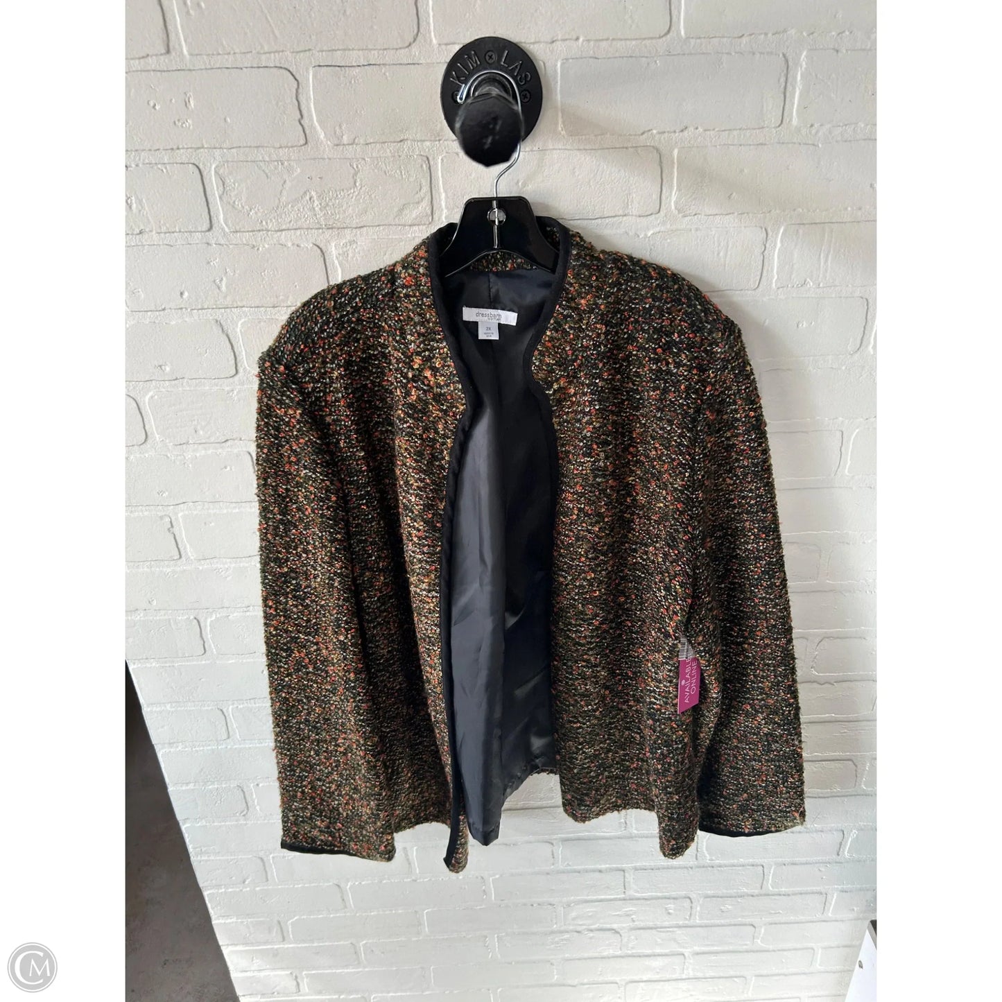 Blazer By Dressbarn In Black & Orange, Size: 2x