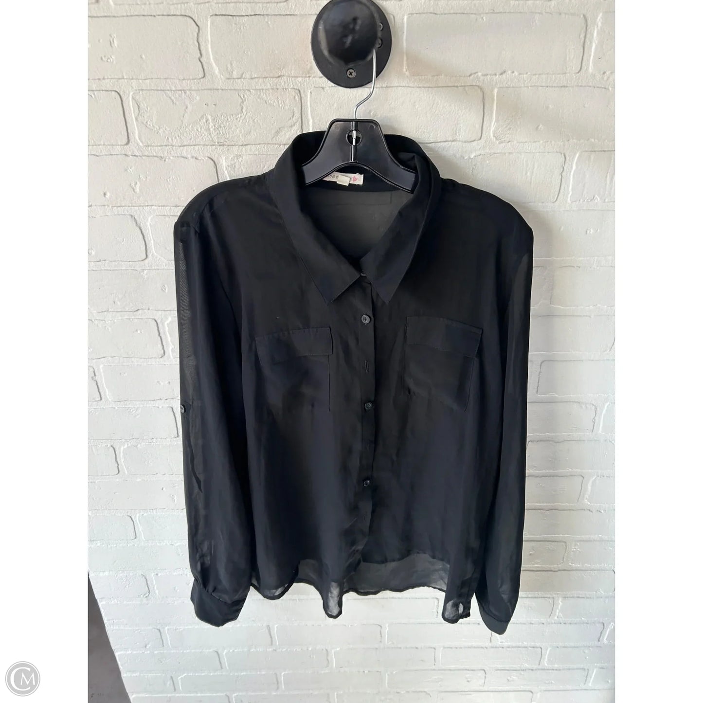 Top Long Sleeve By Love Culture In Black, Size: L
