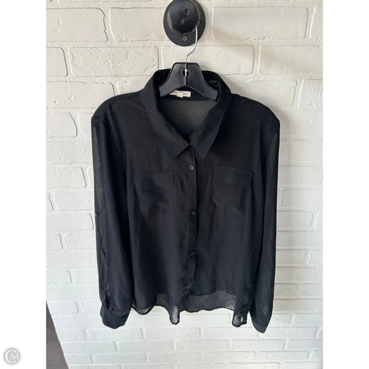 Top Long Sleeve By Love Culture In Black, Size: L