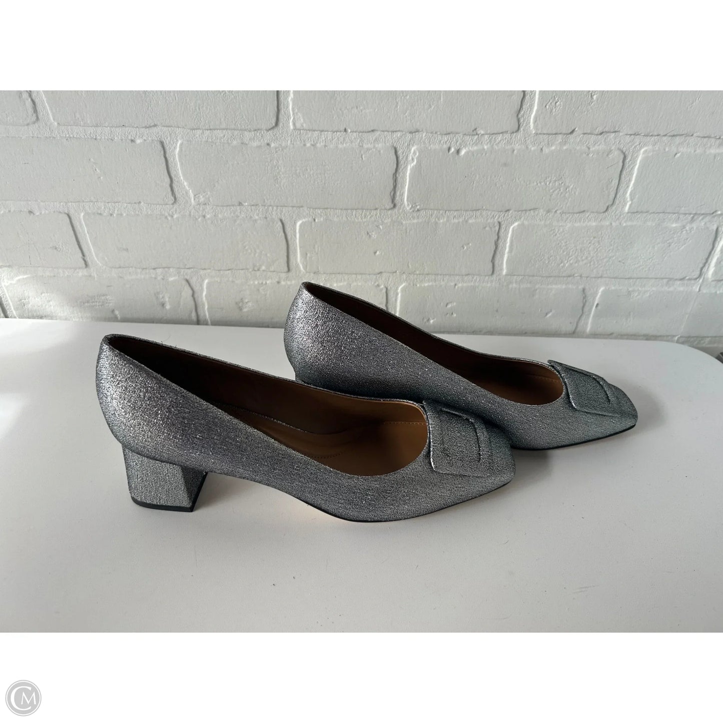 Shoes Heels Block By Talbots In Silver, Size: 10