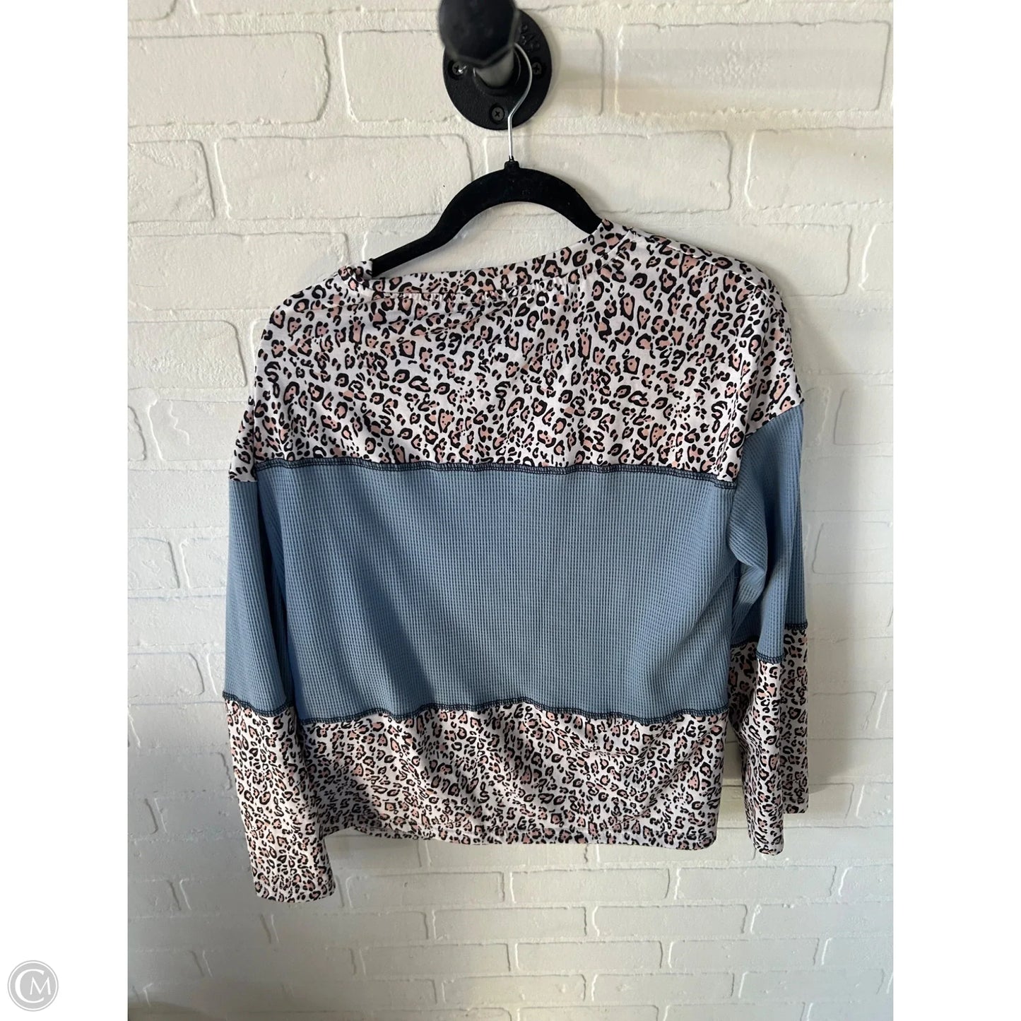 Top Long Sleeve By Shein In Blue & White, Size: L