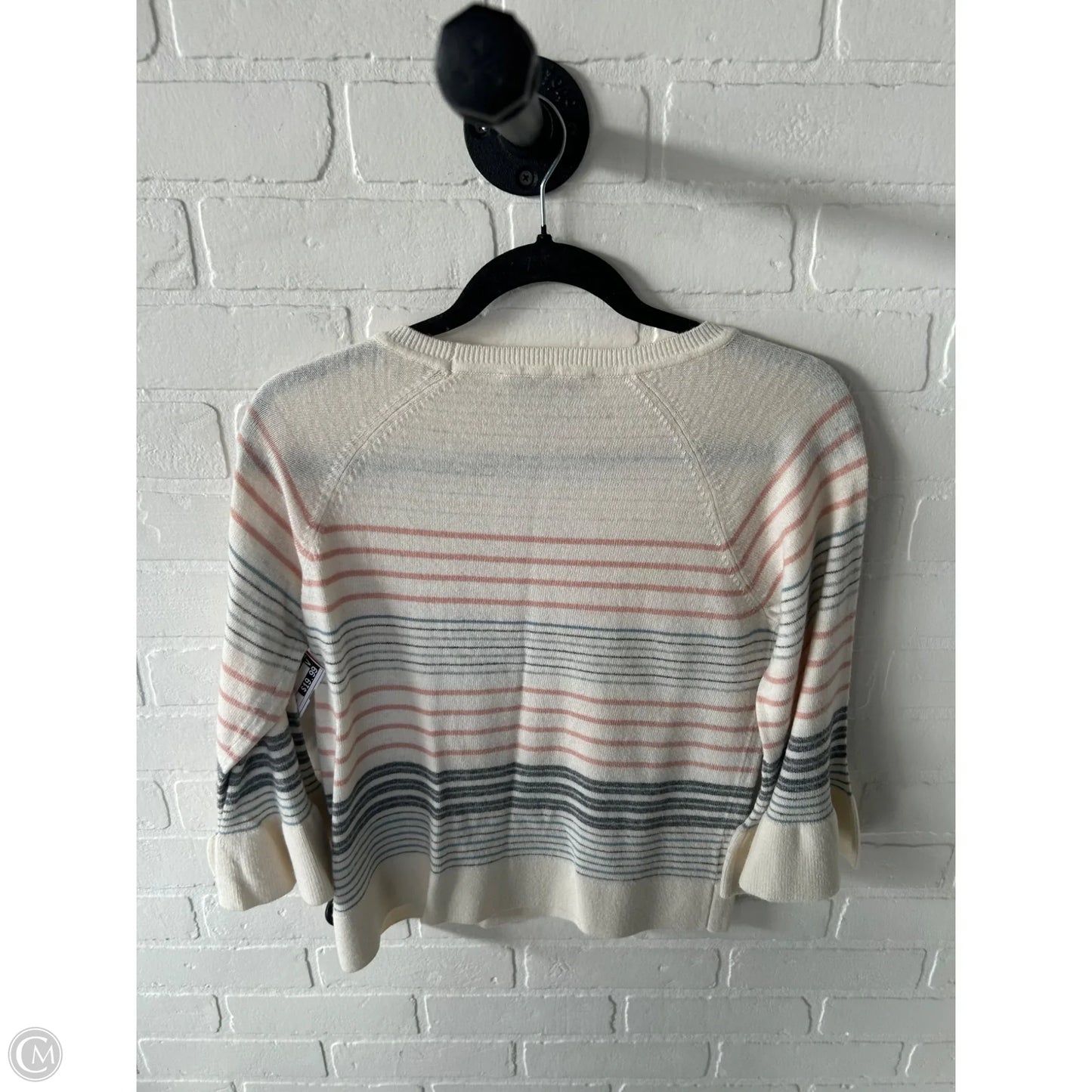 Sweater By Loft In Cream & Pink, Size: Xsp