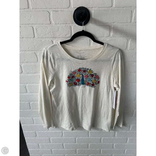 Top Long Sleeve By Talbots In Cream, Size: Mp