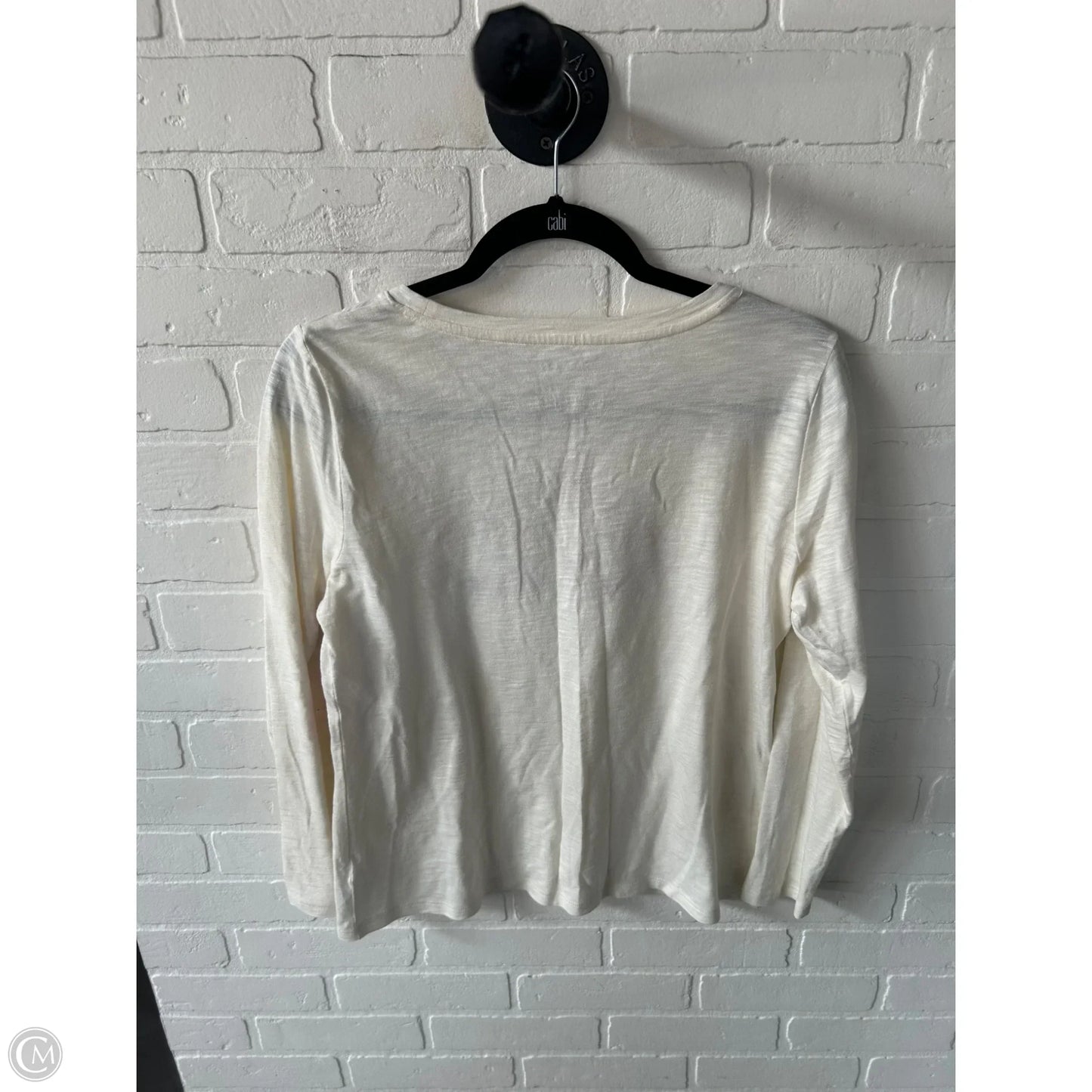 Top Long Sleeve By Talbots In Cream, Size: Mp
