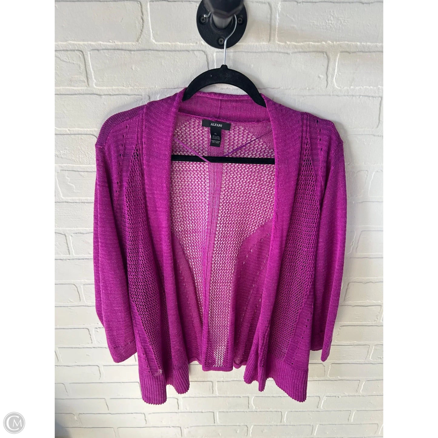 Sweater Cardigan By Alfani In Purple, Size: Xl