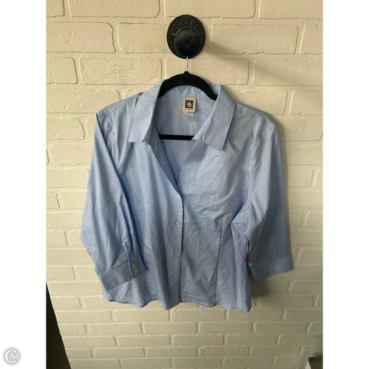 Blouse Long Sleeve By Ann Taylor In Blue, Size: Xl